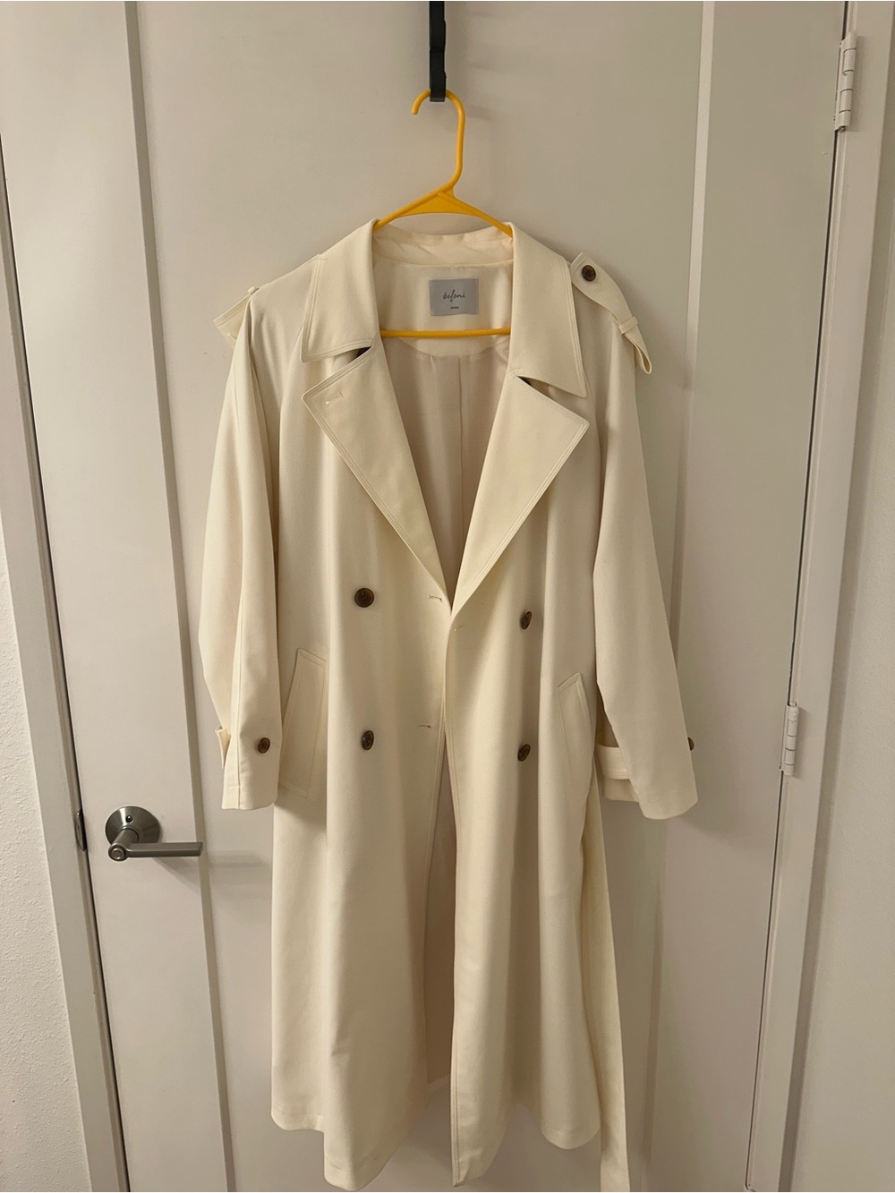 Refined Cream Trench Coat - Lightweight Double-Breasted Jacket